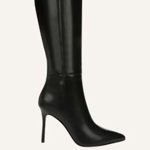 Veronica Beard Lisa Pointed Toe High Heel Boots Black NIB 698 7 - Picture 1 of 10